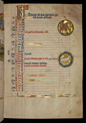 Ms 322 f.2r, März, ein Mann beim Graben, Illustration aus dem 